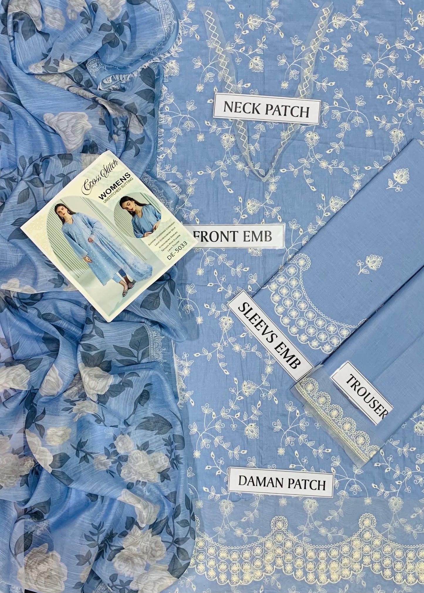 NEW ARRIVAL'S SUMMER LAWN COLLECTION 2025, BRAND NAME CROSS STICH