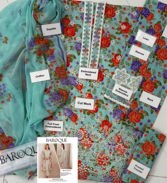 3PC BAROQUE EMB SUIT