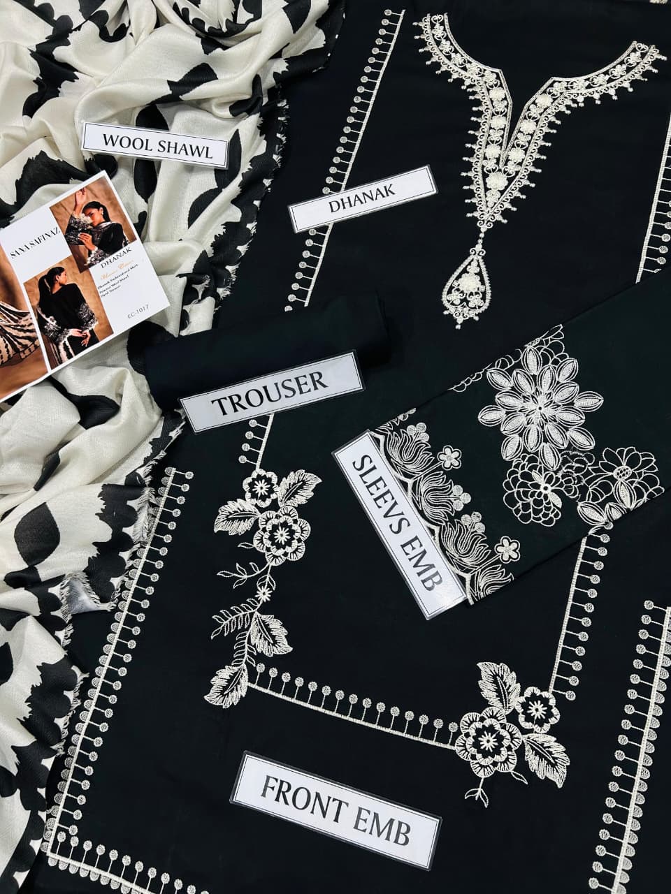 SANA SAFINAZ | 3PCS DHANAK EMB | PREMIUM QUALITY 3PC