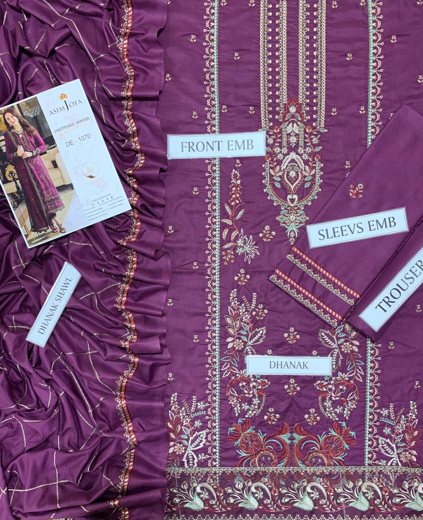 HUSSAIN REHAR 3 PC EMBROIDERED LUXURY DHANAK