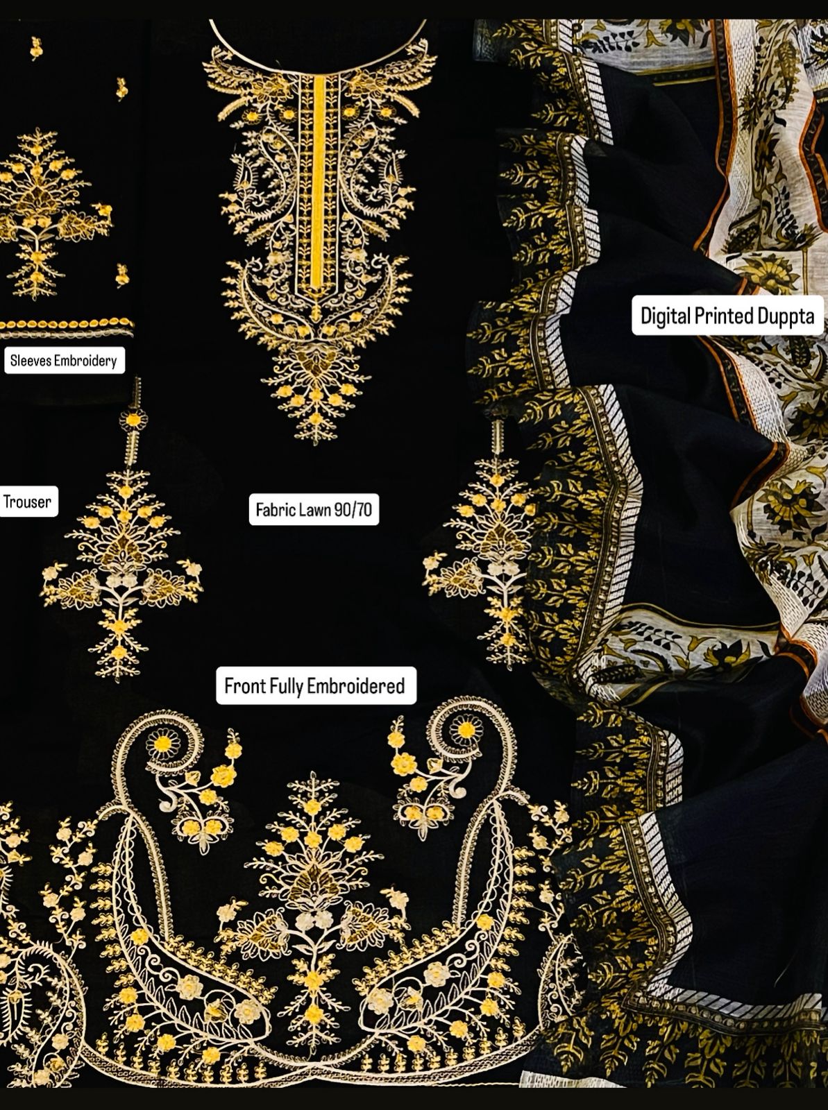 ZARA SHAHJAHAN 3 PC EMBROIDERED LUXURY LAWN