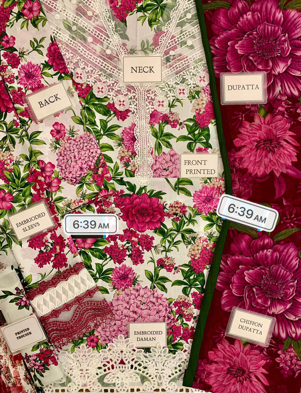 Maria B MPRINT LAWN COLLECTION/ 3PC LAWN WITH HEAVY EMB/ 3PC WITH SPENGLE WORK