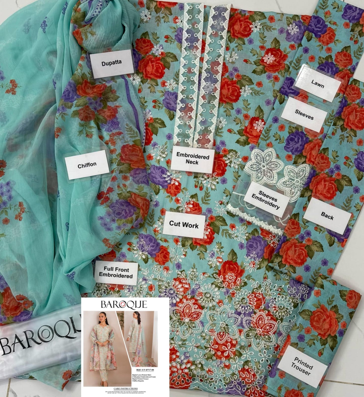 3PC BAROQUE EMB SUIT