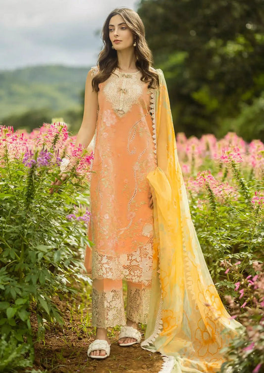 MUSHQ HEMLINE THE SECERATE GARDEN UNSTICHED LAWN 3PC SUIT- MOONLIT PETALS | MASTER REPLICA