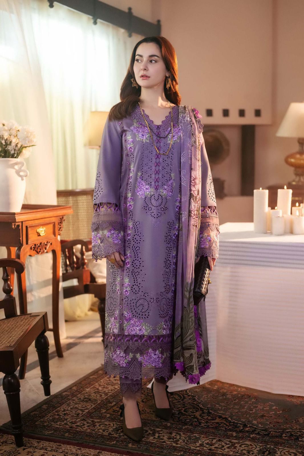 ZARA SHAHJAHAN | D # 246-01 | 3PC LUXURY LAWN | MASTER REPLICA | SLUB MONAR JUGGARD PRINTED DUPATTA