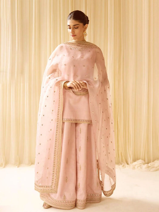 BABY PINK LAWN | 3PC EMB LAWN WITH SLEEVES