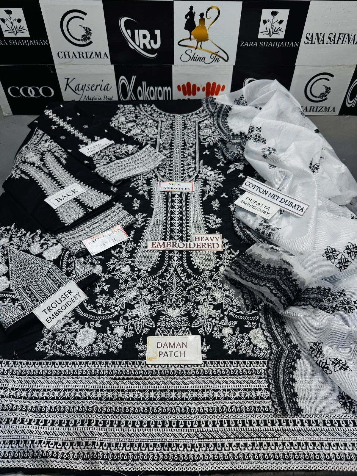 ZARA SHAH JAHAN 3PC EMB SUIT/ 3PCS EMB ZARA SHAH JAHAN SUIT