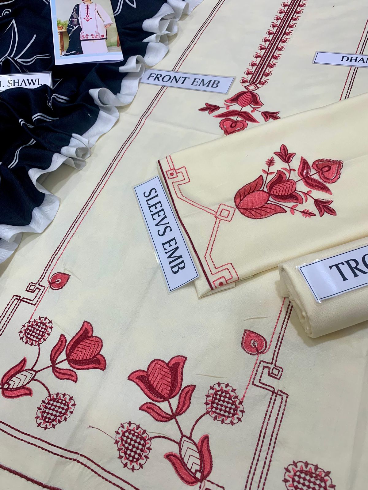 ZARA SHAH JAHAN | PREMIUM AIR-JET DHANAK | THREE PIECE EMB SUIT