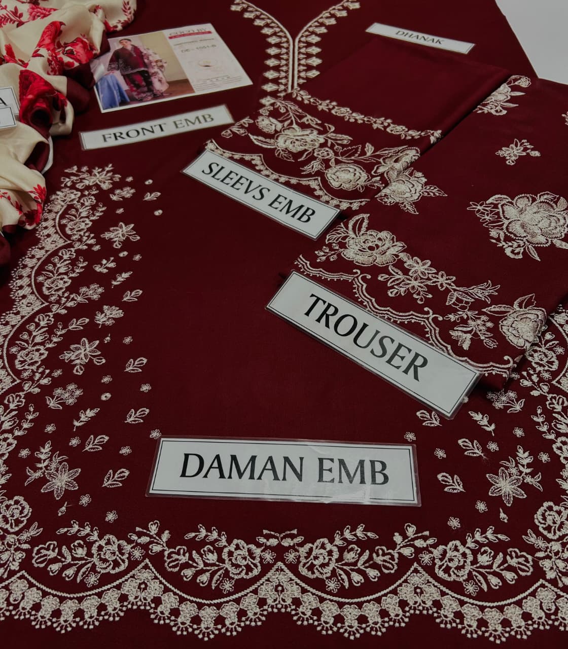 ZARA SHAHJAHAN 3PC DHANAK | 3PC DHANAK EMB SUIT | COCO BY ZARA SHAHJAHAN