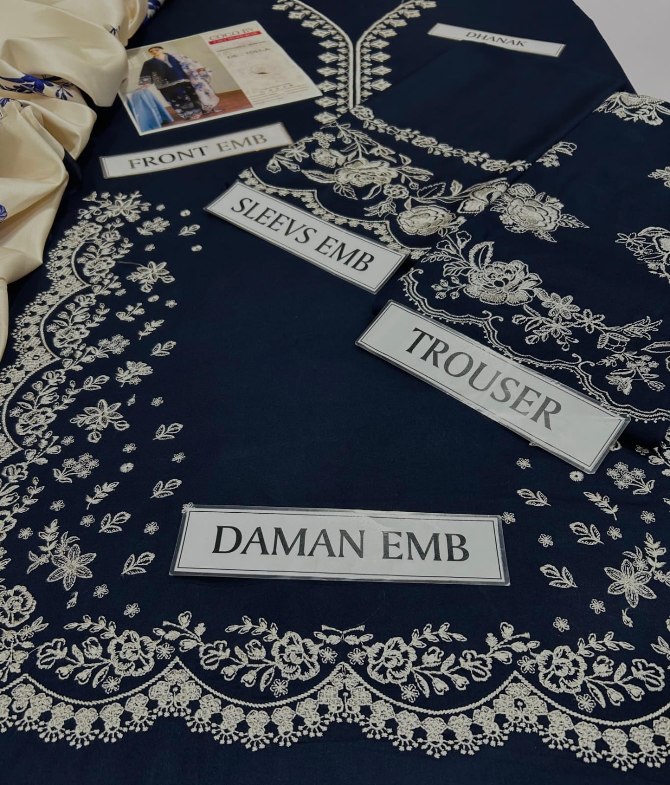 ZARA SHAHJAHAN DHANAK 3PC | WINTER COLLECTION DHANAK 3 PC EMB SUIT | COCO BY ZARA SHAHJAHAN