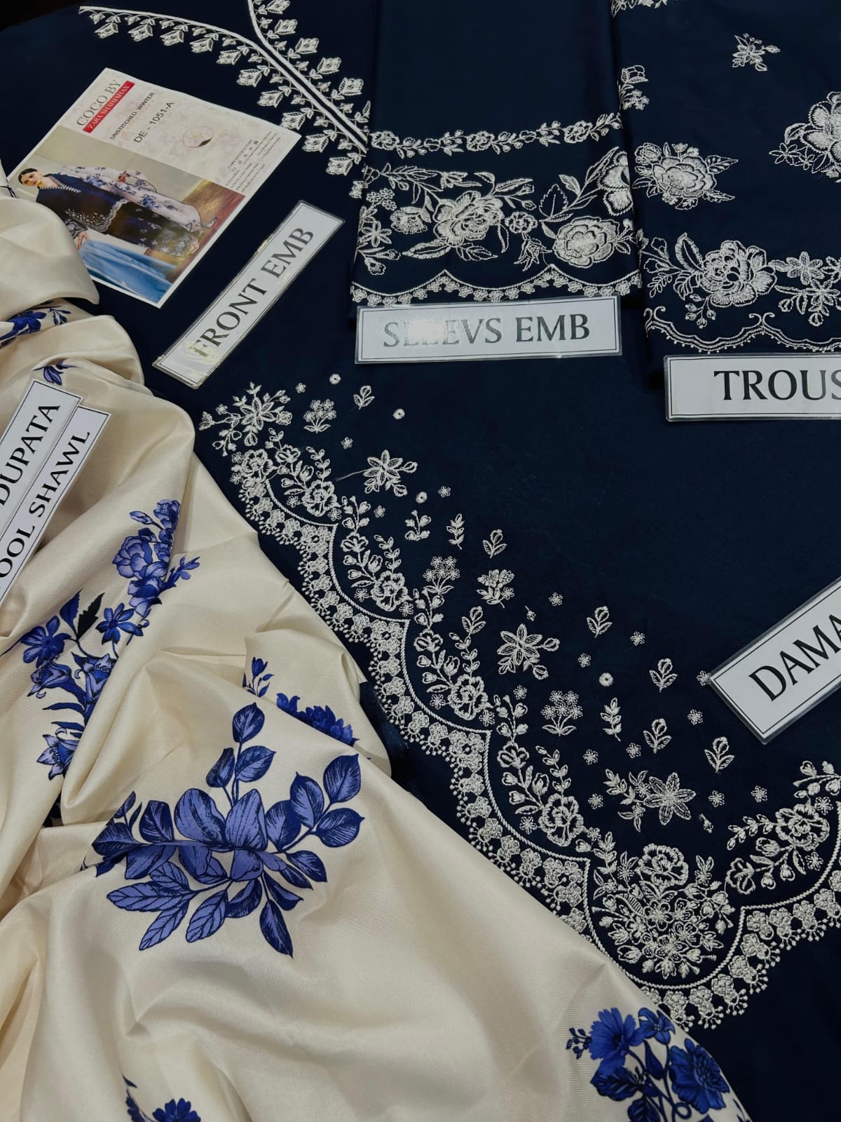 ZARA SHAHJAHAN DHANAK 3PC | WINTER COLLECTION DHANAK 3 PC EMB SUIT | COCO BY ZARA SHAHJAHAN