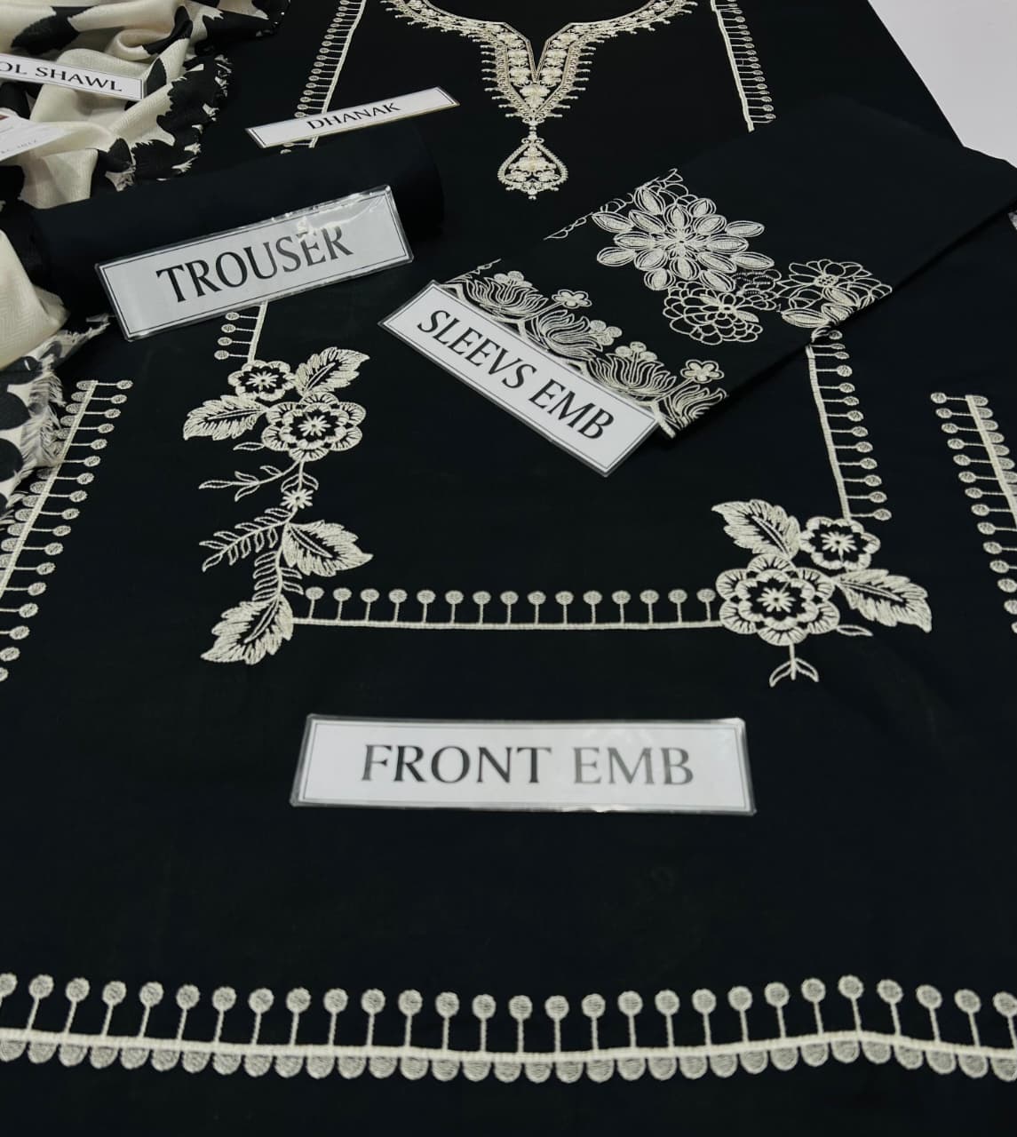 SANA SAFINAZ | 3PCS DHANAK EMB | PREMIUM QUALITY 3PC