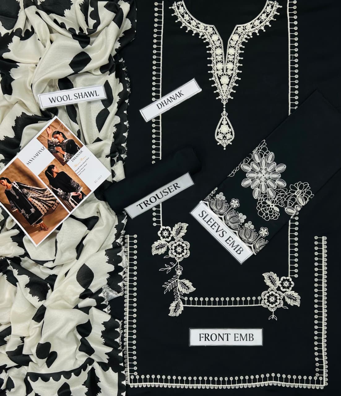 SANA SAFINAZ | 3PCS DHANAK EMB | PREMIUM QUALITY 3PC