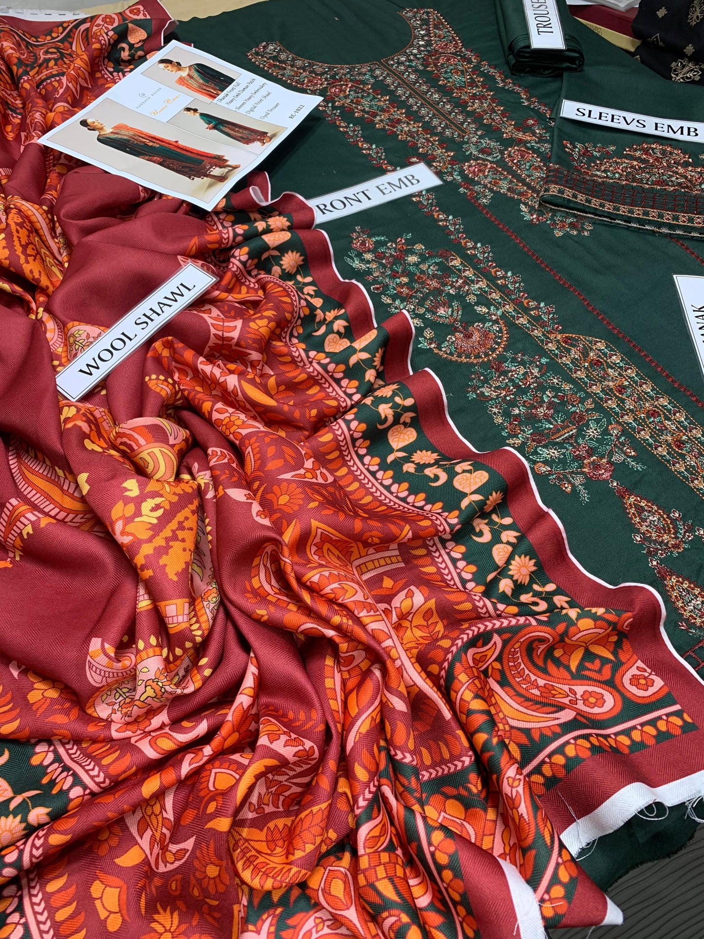 HUSSAIN REHAR- 3PC DHANAK EMBROIDERED | 3PC LUXURY DHANAK EMBROIDERED