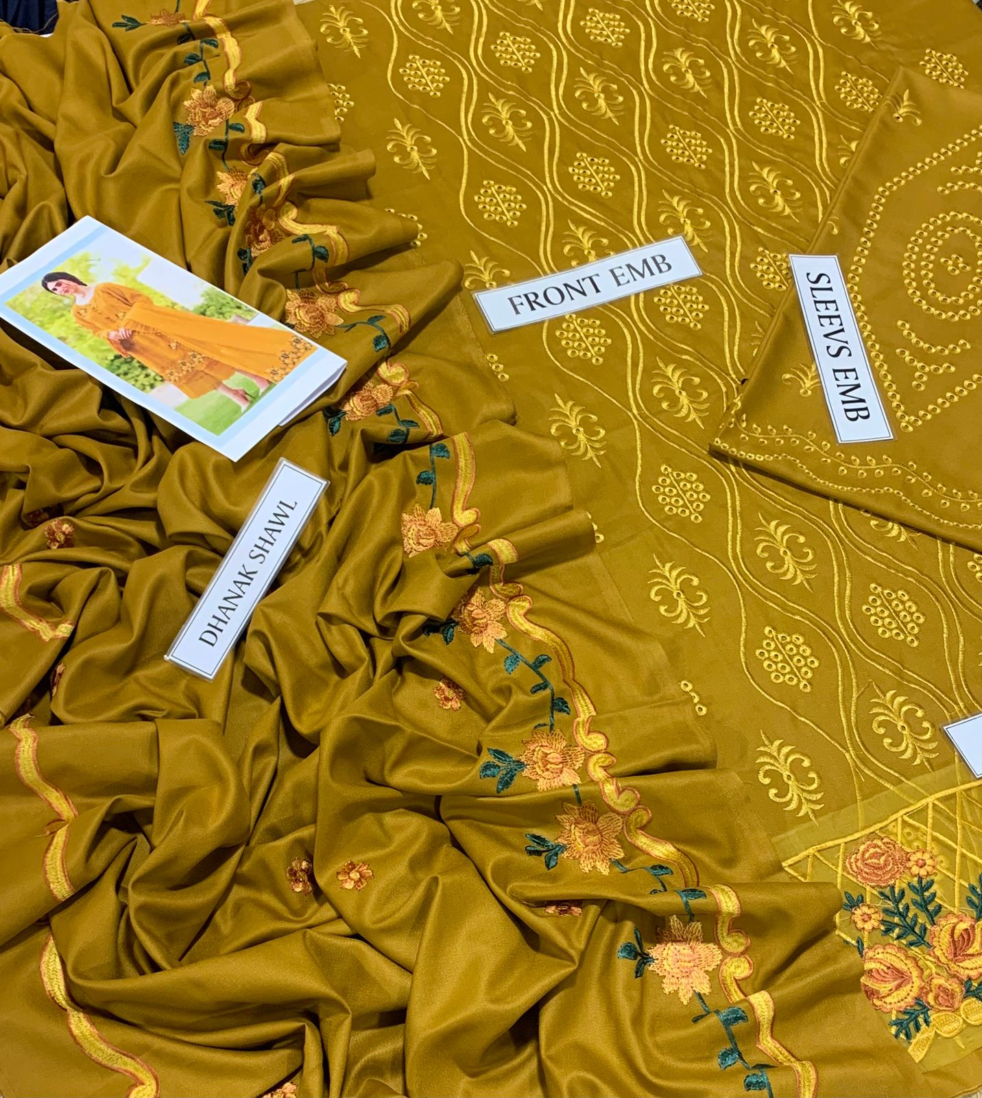 ZARQASH 3 PC EMBROIDERED LUXURY DHANAK