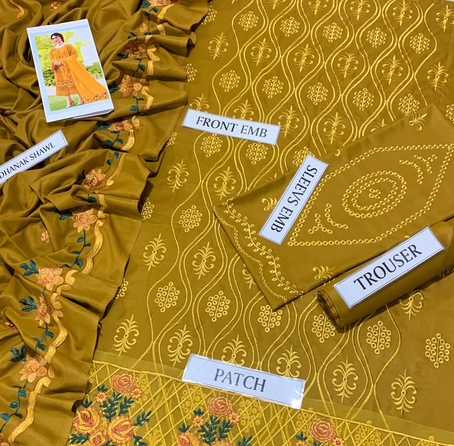 ZARQASH 3 PC EMBROIDERED LUXURY DHANAK