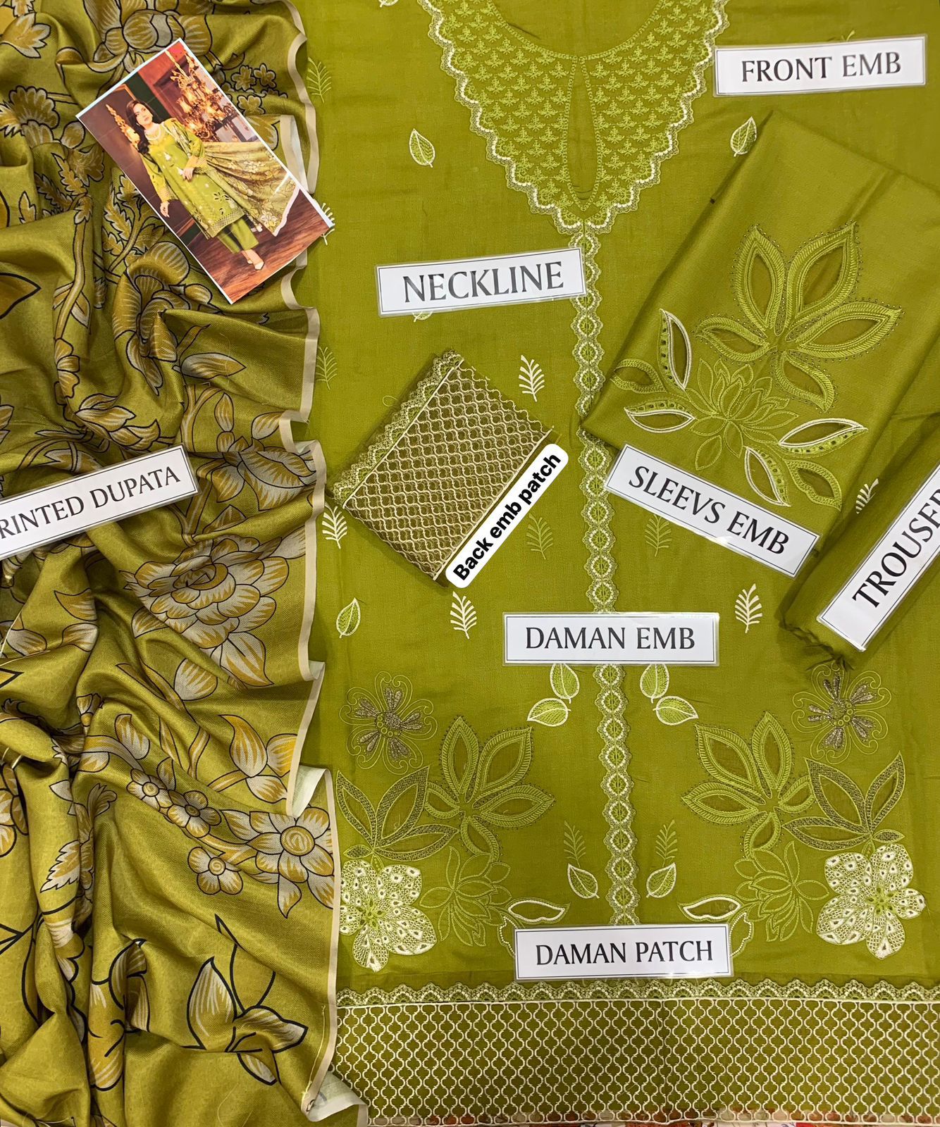 SHE EDGE 3PC EMBROIDERED SUIT | 3PC LUXURY DHANAK EMBROIDERY SUIT