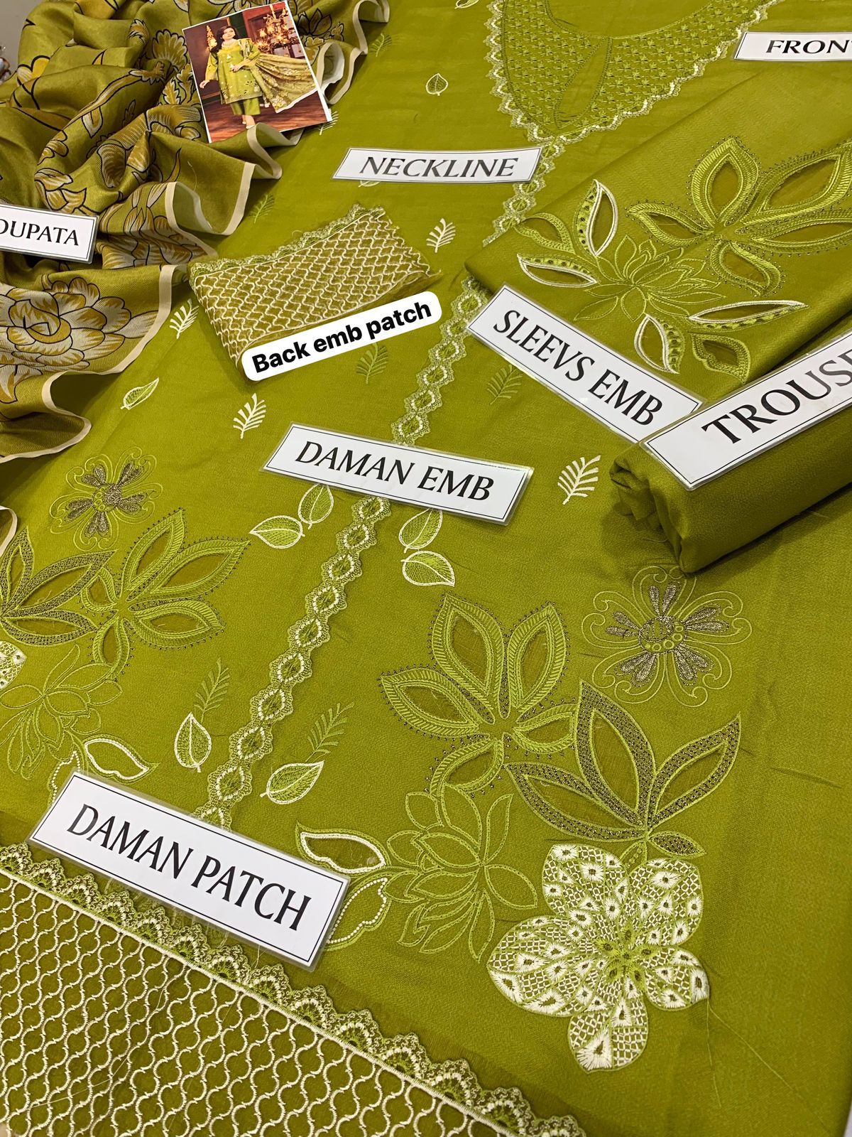 SHE EDGE 3PC EMBROIDERED SUIT | 3PC LUXURY DHANAK EMBROIDERY SUIT