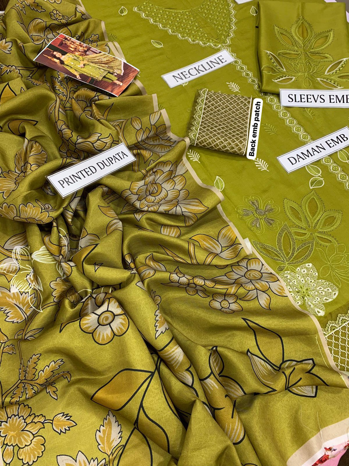 SHE EDGE 3PC EMBROIDERED SUIT | 3PC LUXURY DHANAK EMBROIDERY SUIT