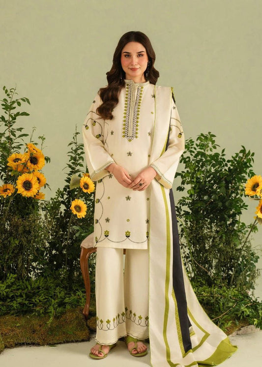UNSTICHED RANGZAAR 3PC LUXURY DHANAK SUIT