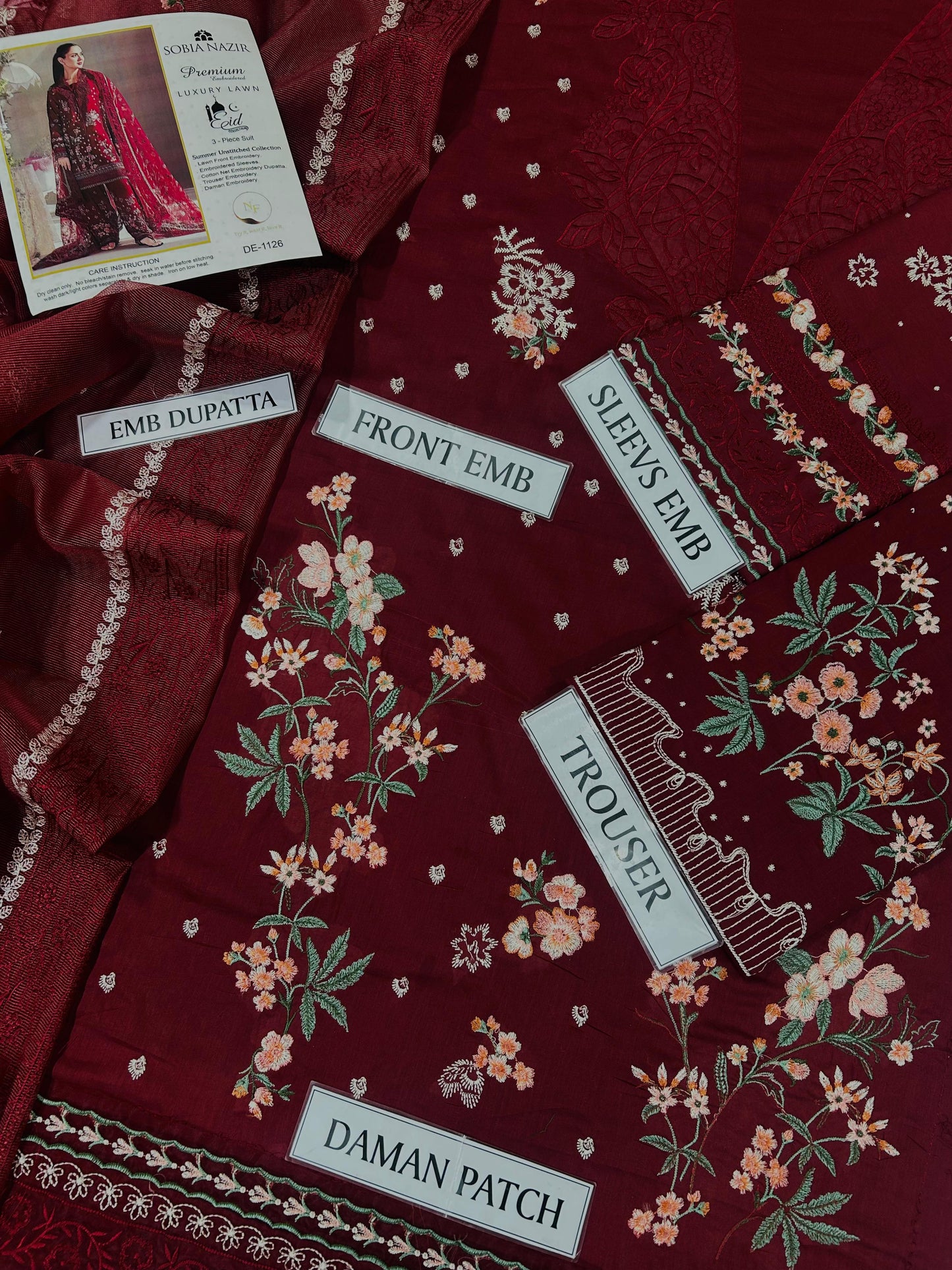 SOBIA NAZIR LUXURY 3PC EMBROIDERED LAWN SUIT