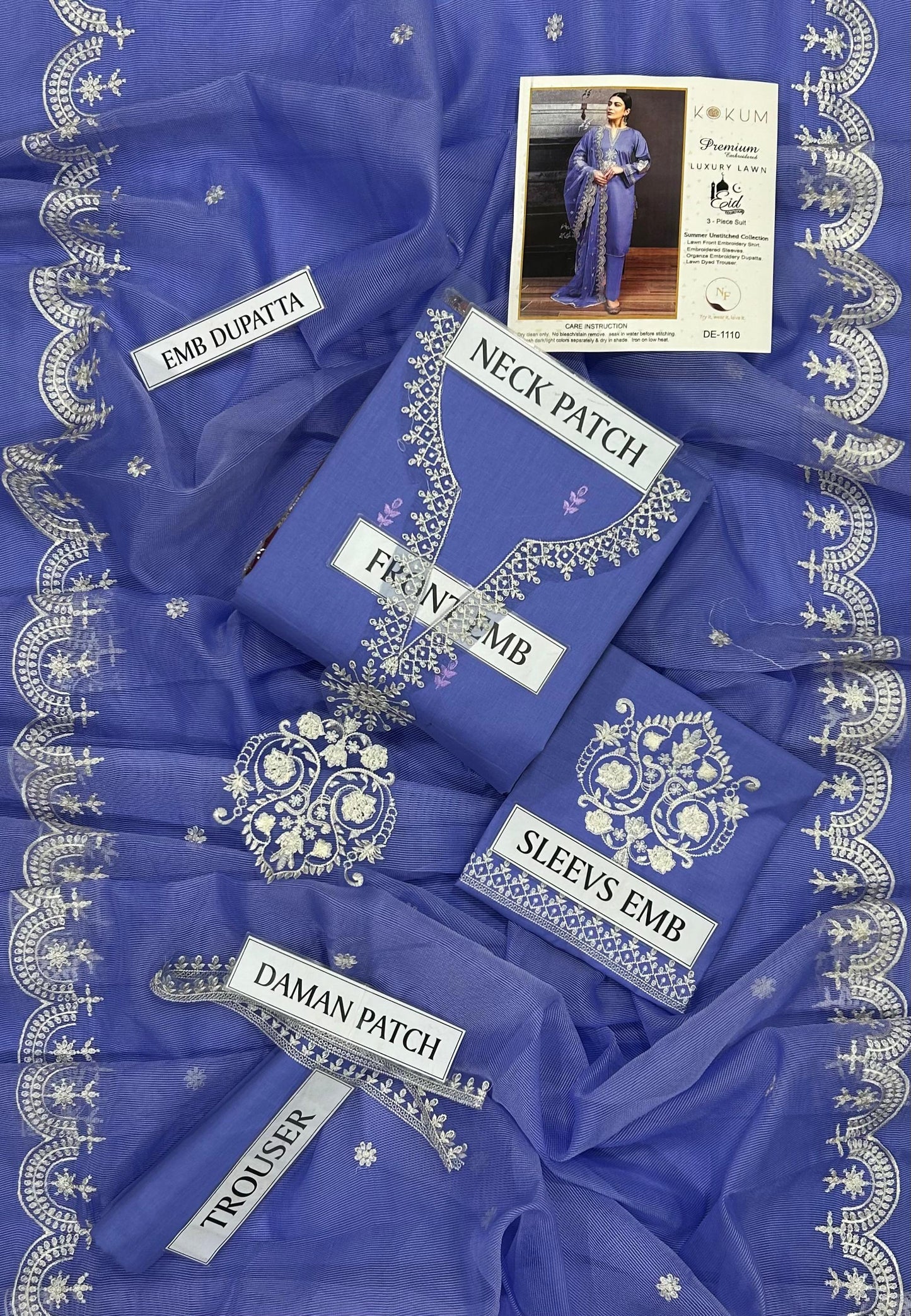 KOKUM LAWN EMBROIDERED 3PC | LUXURY 3 PC LAWN EMBROIDERED SUIT