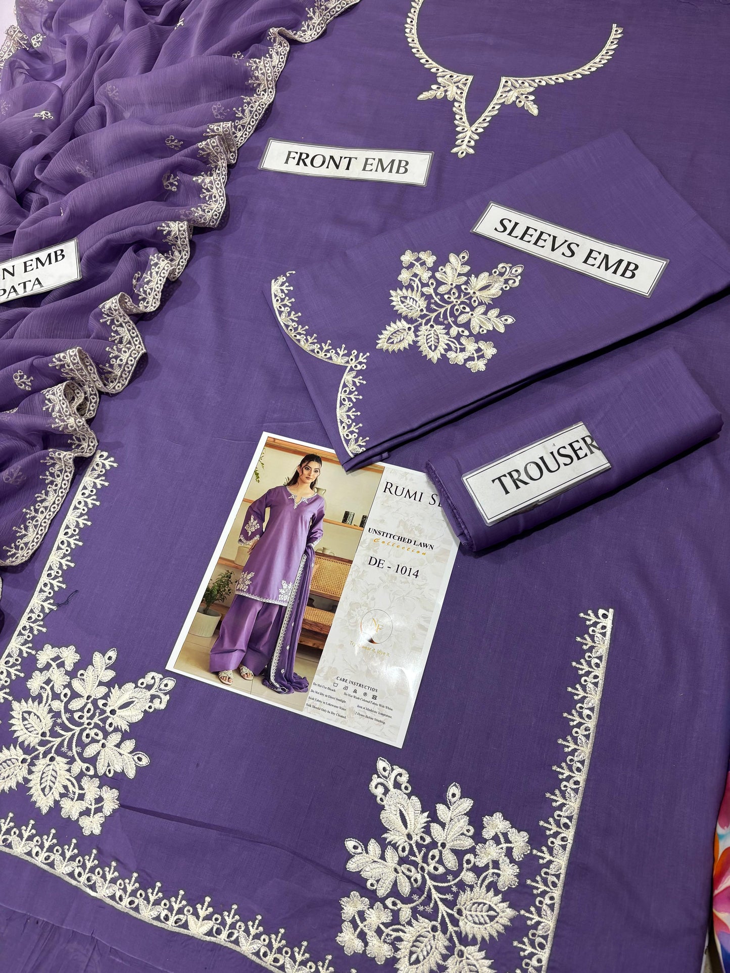 RUMI SET 3PC EMBROIDERED LUXURY LAWN