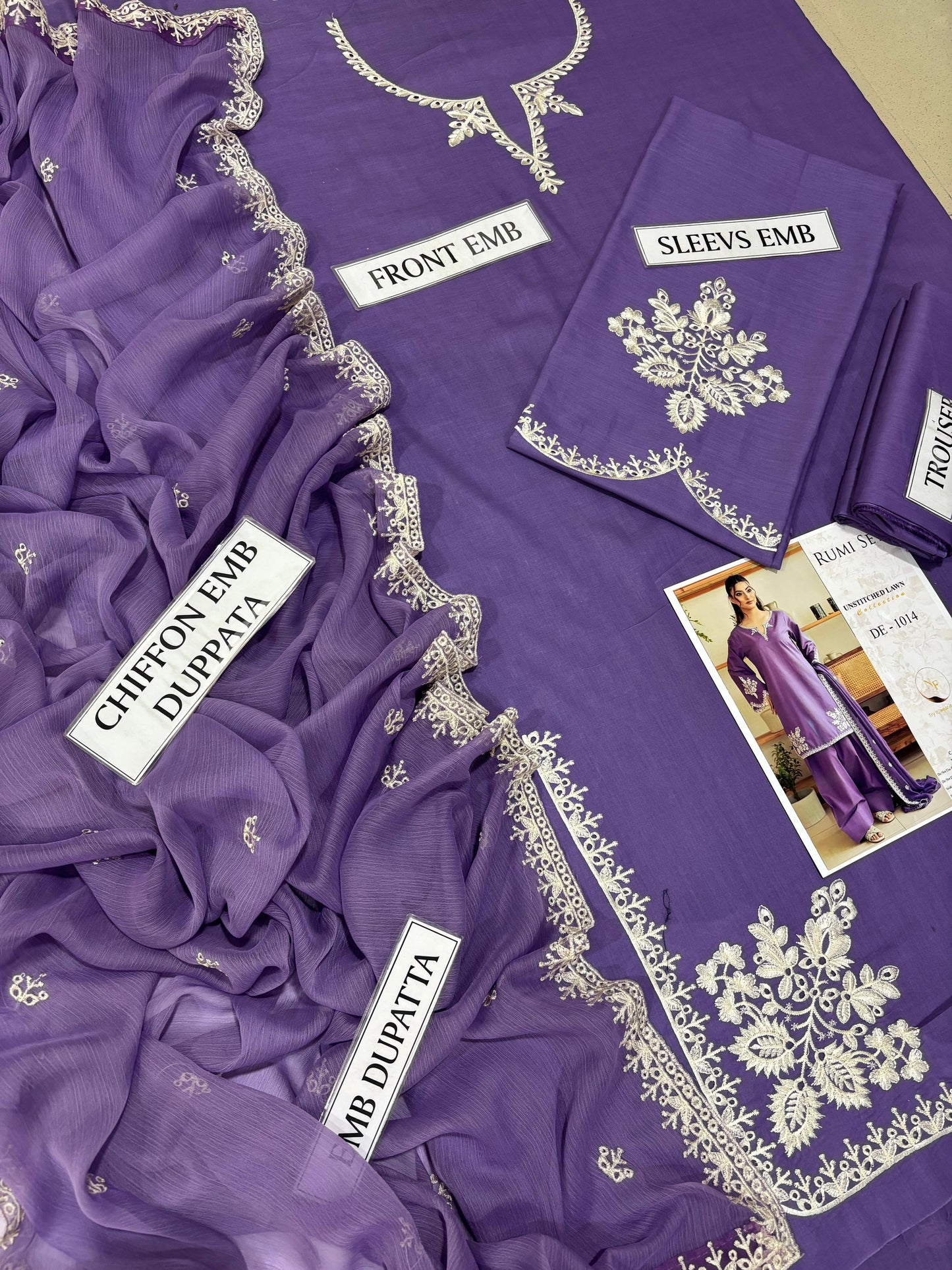 RUMI SET 3PC EMBROIDERED LUXURY LAWN