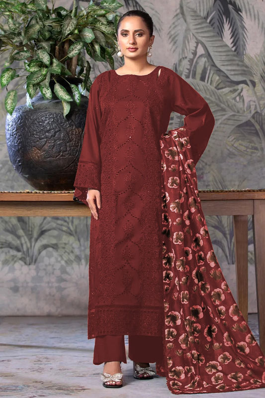 SAFWA/3PC EMB  BANADOR FULL HEAVY SUIT/3PC EMB CHIKEN KARI DAMAN