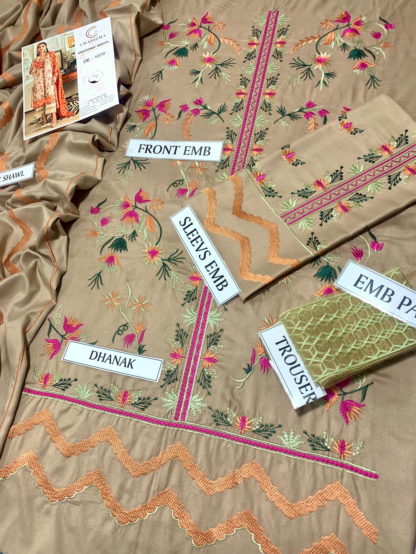 CHARIZMA | DHANAK 3- PIECE EMB SUIT | PREMIUM WINTER COLLECTION