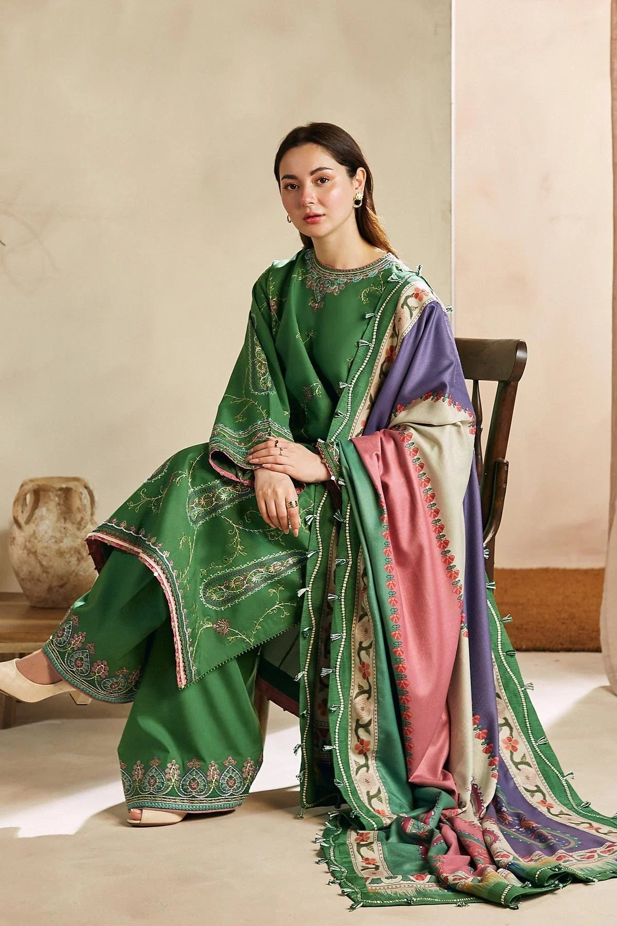 ZARA SHAHJAHAN 3PC LAWN EMBROIDERED SUIT